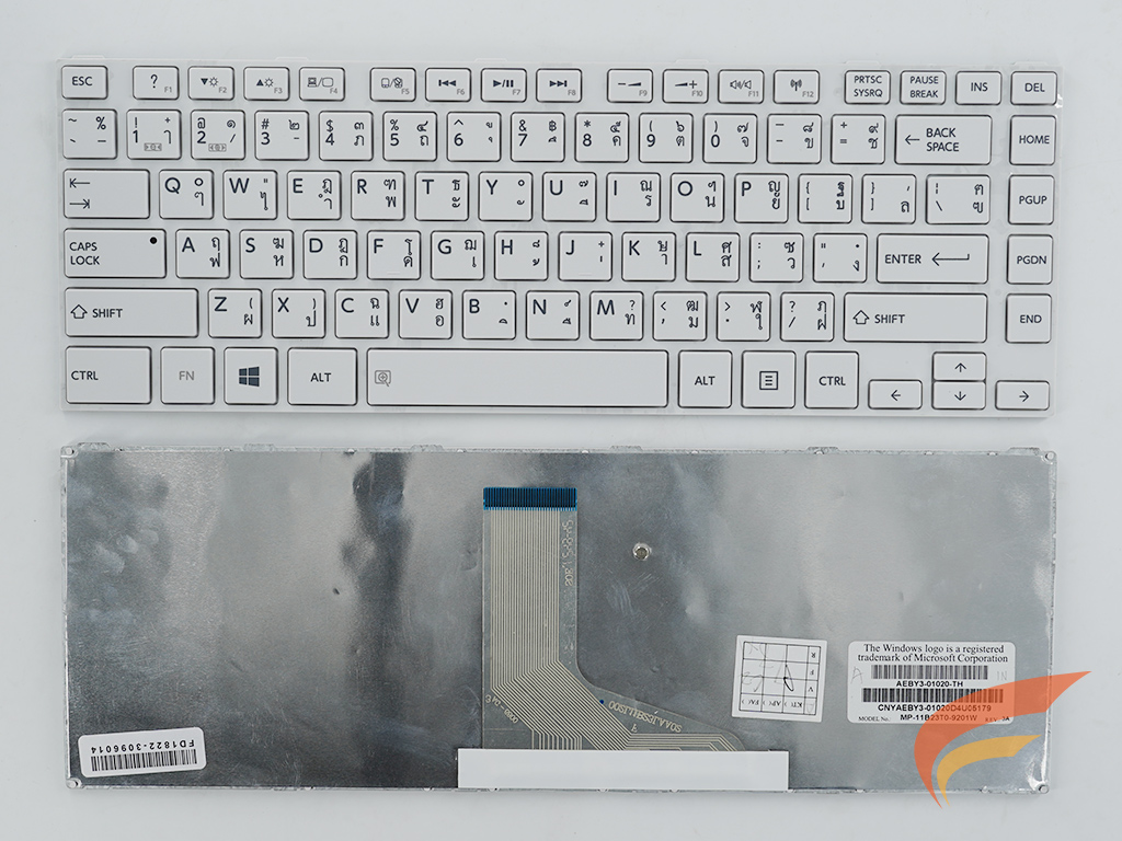 KEYBOARD TOSHIBA คีย์บอร์ด Toshiba Satellite L800 L805 L830 L835 L840 L840D C800 M840 C840 C845 C845 ภาษาไทย สีขาว 
