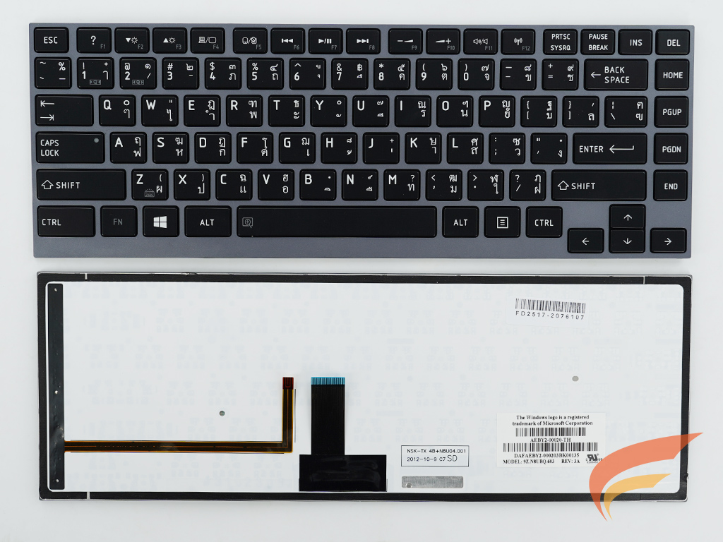 KEYBOARD TOSHIBA คีย์บอร์ด Toshiba Portege Z930 Z935 Z830 Z835 U900 U800 U940 U845 U840 U920 U920t U925 U930 U940 U945 Series with Backlit(อังกฤษ) 