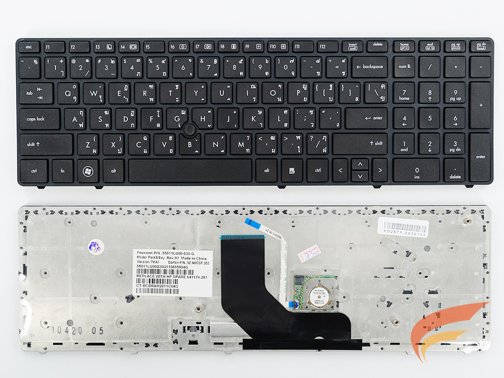 KEYBOARD HP-COMPAQ คีย์บอร์ด Hp ProBook 6560B 6565B 6570B 6575B 641180-001 (ไทย-อังกฤษ) 
