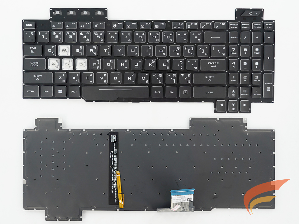 KEYBOARD ASUS คีย์บอร์ด ASUS TUF GAMING FX505 FX505DT FX505DD  FX505D FX505G FX505DY FX80 FZ80G FX80G FX86 FX86S FX86F FX504 FX505 FX705 สีดำ ไทย อังกฤษ  