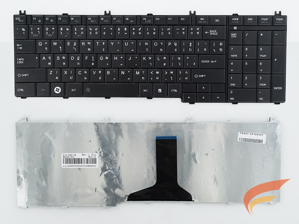KEYBOARD TOSHIBA คีย์บอร์ด Toshiba SATELLITE L650 C650 C655 C660 C665 L655 L670 L750 L755 L775 ภาษาไทย - อังกฤษ 